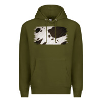 Army Green Cowhide Black and White Brush Strokes Background Premium Hoodie - Jasminsmagicworld
