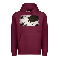 Burgundy Cowhide Black and White Brush Strokes Background Premium Hoodie - Jasminsmagicworld