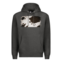 Charcoal Heather Cowhide Black and White Brush Strokes Background Premium Hoodie - Jasminsmagicworld