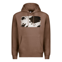 Chestnut Cowhide Black and White Brush Strokes Background Premium Hoodie - Jasminsmagicworld