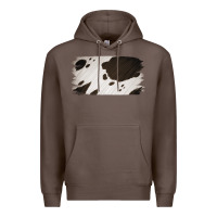 Coffee Cowhide Black and White Brush Strokes Background Premium Hoodie - Jasminsmagicworld