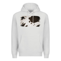 Dove Grey Cowhide Black and White Brush Strokes Background Premium Hoodie - Jasminsmagicworld