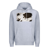 Heather Grey Cowhide Black and White Brush Strokes Background Premium Hoodie - Jasminsmagicworld