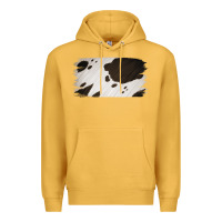 Mustard Cowhide Black and White Brush Strokes Background Premium Hoodie - Jasminsmagicworld