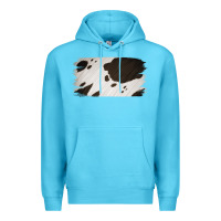Ocean Blue Cowhide Black and White Brush Strokes Background Premium Hoodie - Jasminsmagicworld