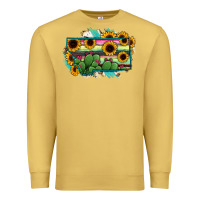 Antique Gold Montana Map Sunflower Cactus Serape Premium Sweatshirt - RanaPortraitStore