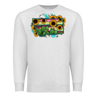Oatmeal Heather Montana Map Sunflower Cactus Serape Premium Sweatshirt - RanaPortraitStore