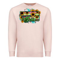 Pale Pink Montana Map Sunflower Cactus Serape Premium Sweatshirt - RanaPortraitStore