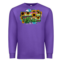 Purple Montana Map Sunflower Cactus Serape Premium Sweatshirt - RanaPortraitStore