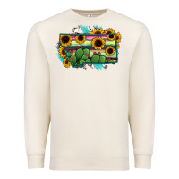 Sandshell Montana Map Sunflower Cactus Serape Premium Sweatshirt - RanaPortraitStore