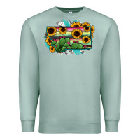 Seafoam Montana Map Sunflower Cactus Serape Premium Sweatshirt - RanaPortraitStore