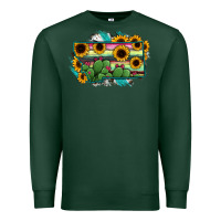 Sports Green Montana Map Sunflower Cactus Serape Premium Sweatshirt - RanaPortraitStore