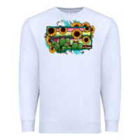 White Montana Map Sunflower Cactus Serape Premium Sweatshirt - RanaPortraitStore