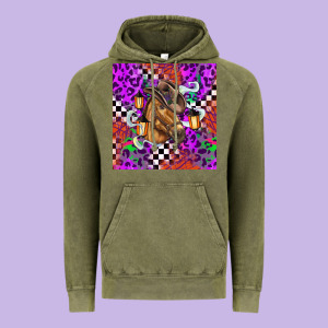 Halloween Horse Vintage Hoodie Designed By Barkaloodesign
