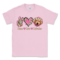 Bubblegum Pink Peace Love Labrador Classic Tee - Jasminsmagicworld