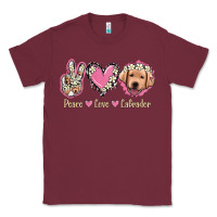 Burgundy Peace Love Labrador Classic Tee - Jasminsmagicworld
