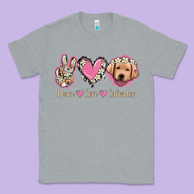 Peace Love Labrador Classic Tee Designed By Jasminsmagicworld