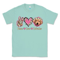 Seafoam Peace Love Labrador Classic Tee - Jasminsmagicworld