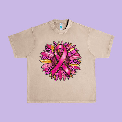 Breast Cancer Sunflower Urban Heavy Tee Designed By Ranaportraitstore