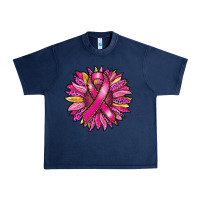 Navy breast cancer sunflower Urban Heavy Tee - RanaPortraitStore