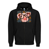 Black Fall Autumn Pig Zipper Hoodie - RanaPortraitStore