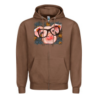 Chestnut Fall Autumn Pig Zipper Hoodie - RanaPortraitStore