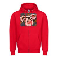 Red Fall Autumn Pig Zipper Hoodie - RanaPortraitStore