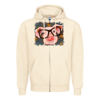 Fall Autumn Pig Zipper Hoodie | Teevron