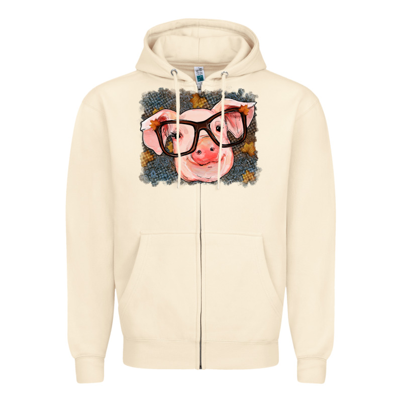 Fall Autumn Pig Zipper Hoodie by RanaPortraitStore | Teevron