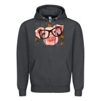 Smoke Fall Autumn Pig Zipper Hoodie - RanaPortraitStore