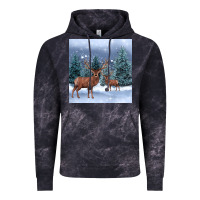 Cloud Black winter deer Vintage Hoodie - BarkalooDesign