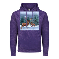 Cloud Purple winter deer Vintage Hoodie - BarkalooDesign