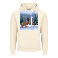 Vintage Artic winter deer Vintage Hoodie - BarkalooDesign