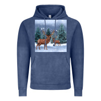 Vintage Denim winter deer Vintage Hoodie - BarkalooDesign