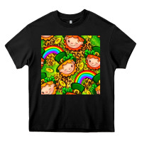 Black St. Patrick's dwarf seamless pattern digital paper Heavy Core Tee - BundleAndBundleShop