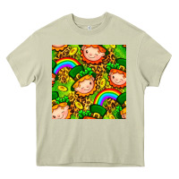 Mossy St. Patrick's dwarf seamless pattern digital paper Heavy Core Tee - BundleAndBundleShop