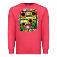 Cardinal New Mexico Map Sunflower Cactus Serape Premium Sweatshirt - RanaPortraitStore