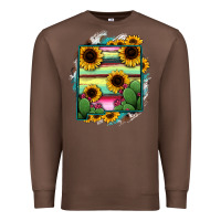 Chestnut New Mexico Map Sunflower Cactus Serape Premium Sweatshirt - RanaPortraitStore