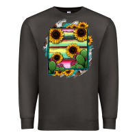 Smoke New Mexico Map Sunflower Cactus Serape Premium Sweatshirt - RanaPortraitStore