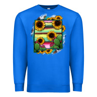 True Royal New Mexico Map Sunflower Cactus Serape Premium Sweatshirt - RanaPortraitStore