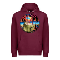 Burgundy coconut drink colorful leopard Premium Hoodie - BarkalooDesign