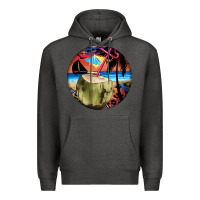 Charcoal Heather coconut drink colorful leopard Premium Hoodie - BarkalooDesign