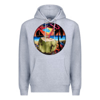 Heather Grey coconut drink colorful leopard Premium Hoodie - BarkalooDesign