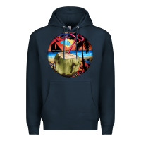 Navy coconut drink colorful leopard Premium Hoodie - BarkalooDesign