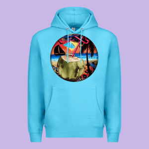 Coconut Drink Colorful Leopard Premium Hoodie Designed By Barkaloodesign
