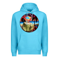 Ocean Blue coconut drink colorful leopard Premium Hoodie - BarkalooDesign