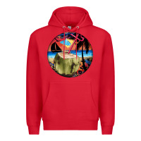 Red coconut drink colorful leopard Premium Hoodie - BarkalooDesign