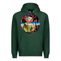 Sports Green coconut drink colorful leopard Premium Hoodie - BarkalooDesign