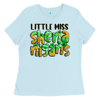 Baby Blue little miss shenanigans St. Patrick's Ladies Tee - LillyAllenDesigns