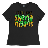 Black little miss shenanigans St. Patrick's Ladies Tee - LillyAllenDesigns